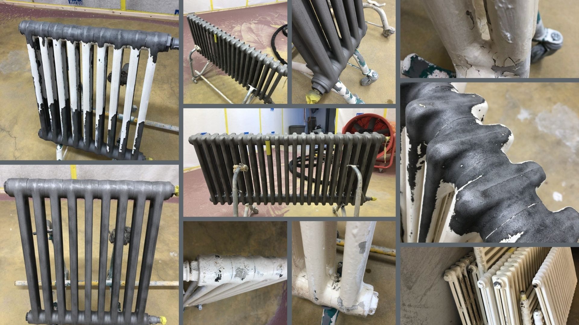 Sablage radiateur fonte Nyon décapage avant après atelier Etoy