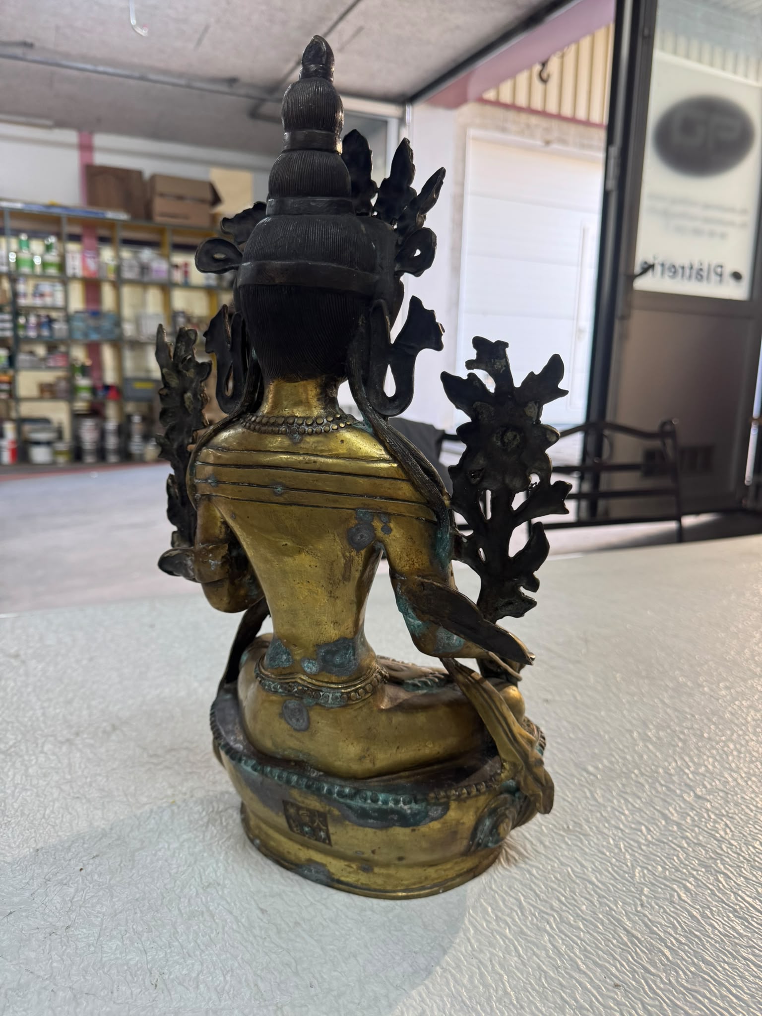 Statuette bronze ancienne avant microbillage